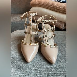 Beige Cream Studded heels stiletto size 7 - Mix No. 6